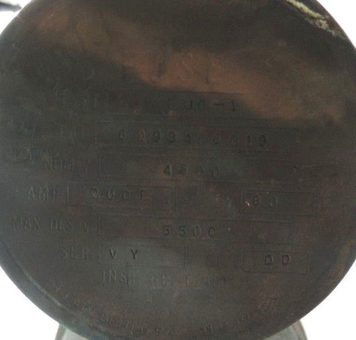 GENERAL ELECTRIC TYPE EJ0-1 CAT. 6193406G19 FUSE SIZE DD 5500V 200E AMP 60 CYCLE