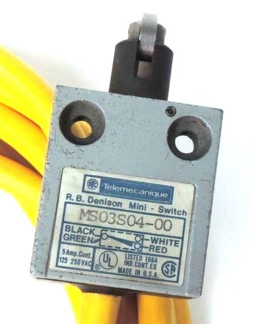 TELEMECANIQUE MS03S04-00 LIMIT SWITCH 5 AMP 125-250VAC MS03S0400