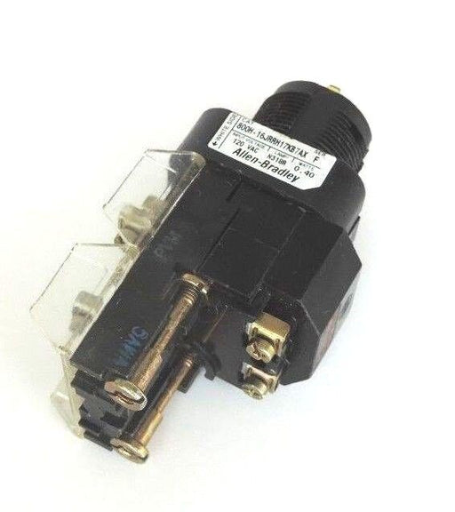 ALLEN BRADLEY 800H-16JRRH17KB7AX PUSHBUTTON 800H16JRRH17KB7AX SER. F 120 VAC