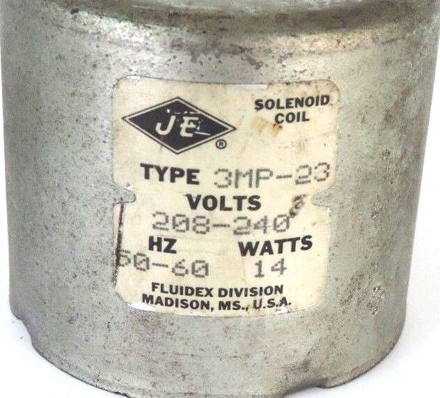 PARKER JACKES EVANS SOLENOID VALVE 208-240V 14W SOLENOID COIL NORMALLY CLOSED