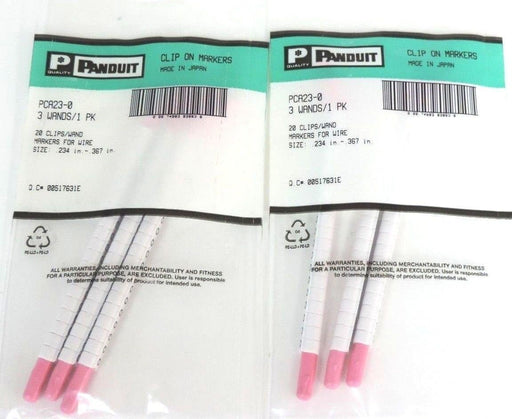 2 PKS PANDUIT PCA23-0 CLIP ON (0) WIRE MARKERS 3 WANDS 20 CLIPS-WAND .234"-.367"