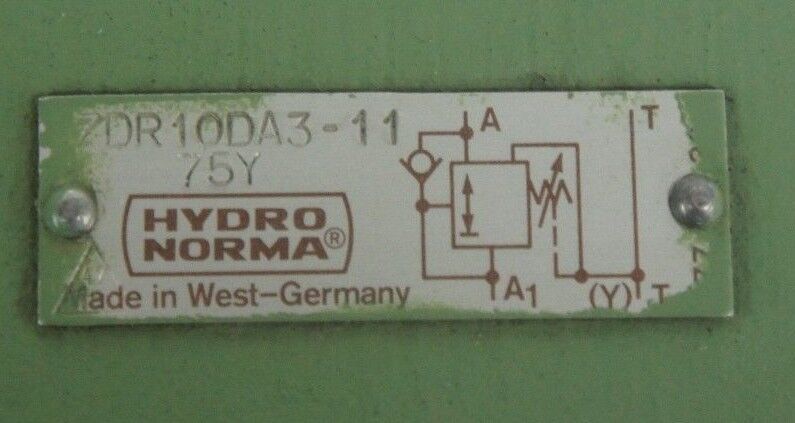 HYDRONORMA ZDR10DA3-11 VALVE W/O KEY ZDR10DA311