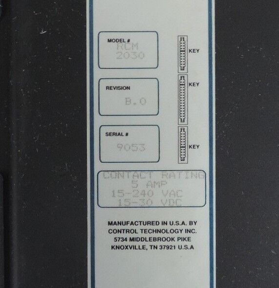 CONTROL TECHNOLOGY RCM 2030 OUTPUT MODULE REVISION B.0 RCM2030