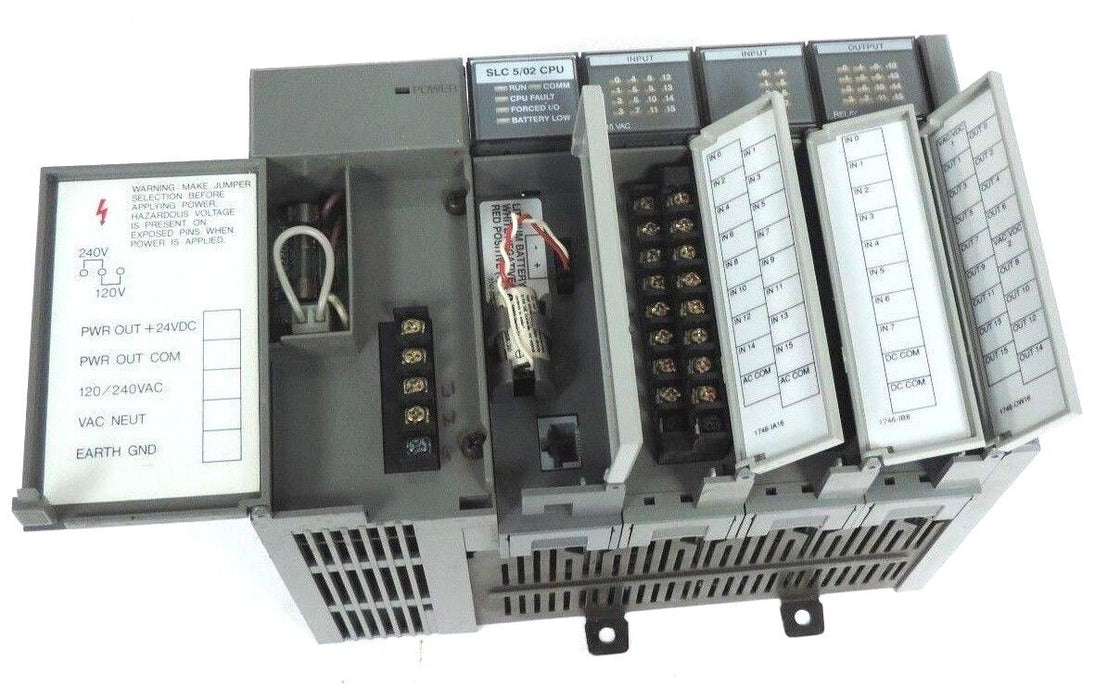 ALLEN BRADLEY 1746-A4 SLC 500 4 SLOT RACK WITH 1746-P1 POWER SUPPLY SER A