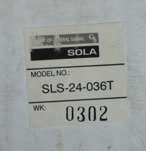 SOLA SLS-24-036T POWER SUPPLY IN 100-240VAC SLS24036T (IN BOX)