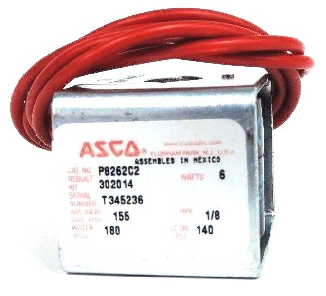 ASCO P8262C2 SOLENOID COIL MP-C-077 1/8" PIPE 6 WATTS 099216-001-D