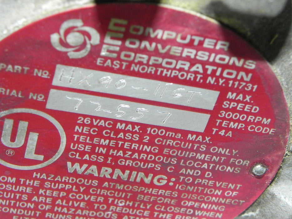 COMPUTER CONVERSIONS HX90-11GT RESOLVER TRANSDUCER EXPLOSION PROOF