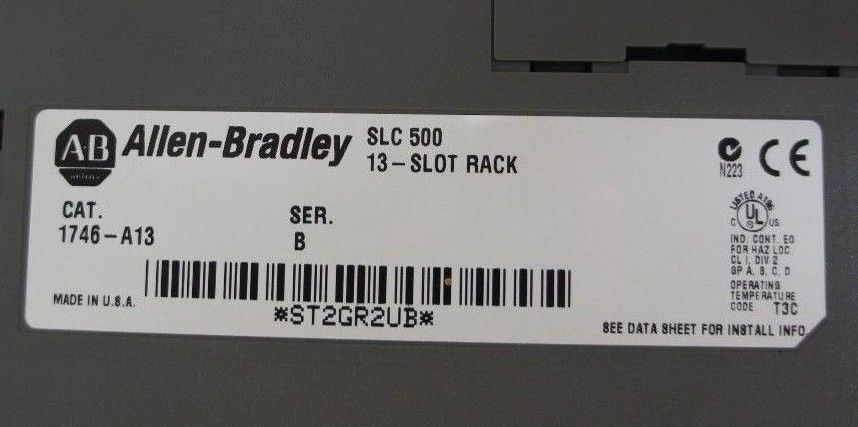 ALLEN BRADLEY 1746-A13 SLOT RACK SER B 1746-IB16, 1746-OA16, 1746-IA16 MODULES