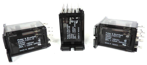 LOT OF 3 POTTER & BRUMFIELD KUHP-11DT1-12 POWER RELAYS 12VDC 3/4HP 120VAC