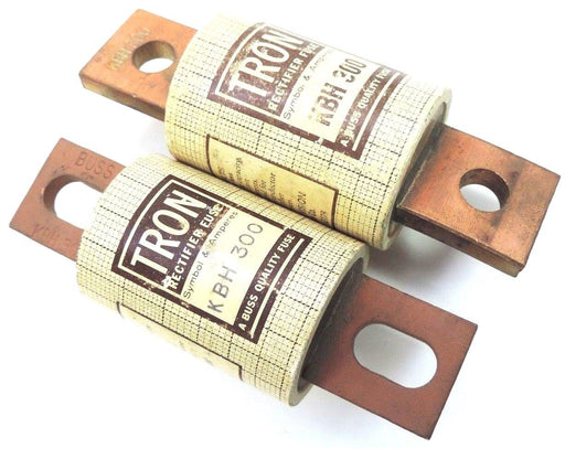 LOT OF 2 COOPER BUSSMANN TRON KBH-300 RECTIFIER FUSES KBH300