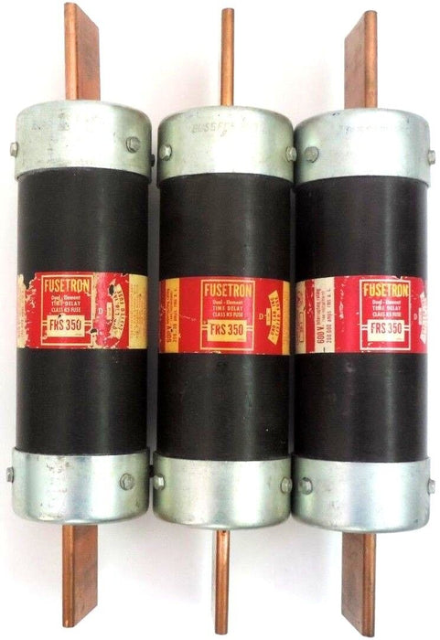 LOT OF 3 FUSETRON FRS 350 FUSES TIME DELAY 350A 600VAC CLASS K5 FRS350