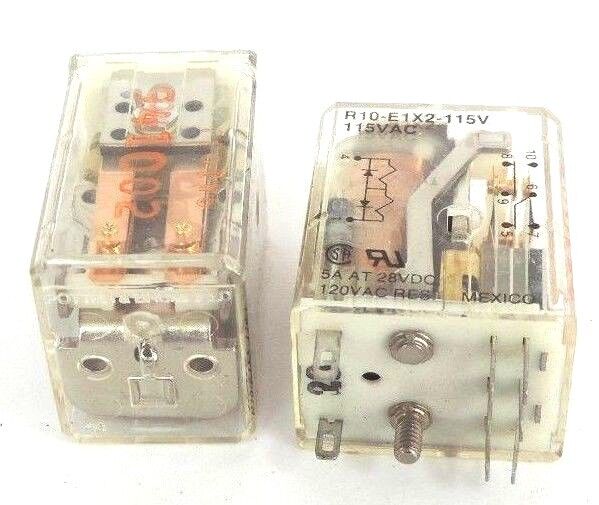 LOT OF 2 POTTER & BRUMFIELD R10-E1X2-115V RELAYS R10E1X2115V, 115VAC