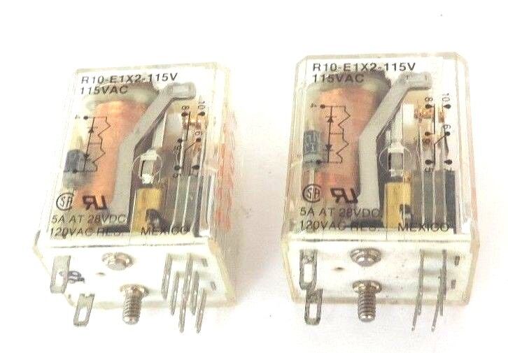 LOT OF 2 POTTER & BRUMFIELD R10-E1X2-115V RELAYS R10E1X2115V, 115VAC