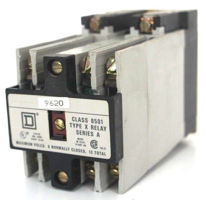 SQUARE D 8501-X0-60 CONTROL RELAY FORM 9620 SER A 8501-XO-60 8501X060