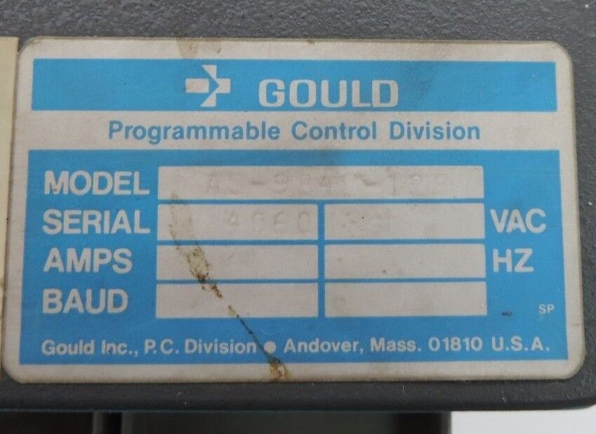 GOULD MODICON 8 SLOT RACK PC-0984-8 WITH 3 OPTION SLOT FILLERS, AS-9841-128
