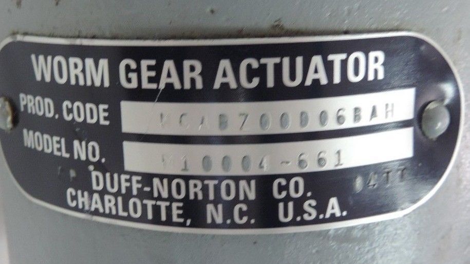 DUFF-NORTON M10004-661 WORM GEAR ACTUATOR 2" SHAFT KGABZ00D06BAH