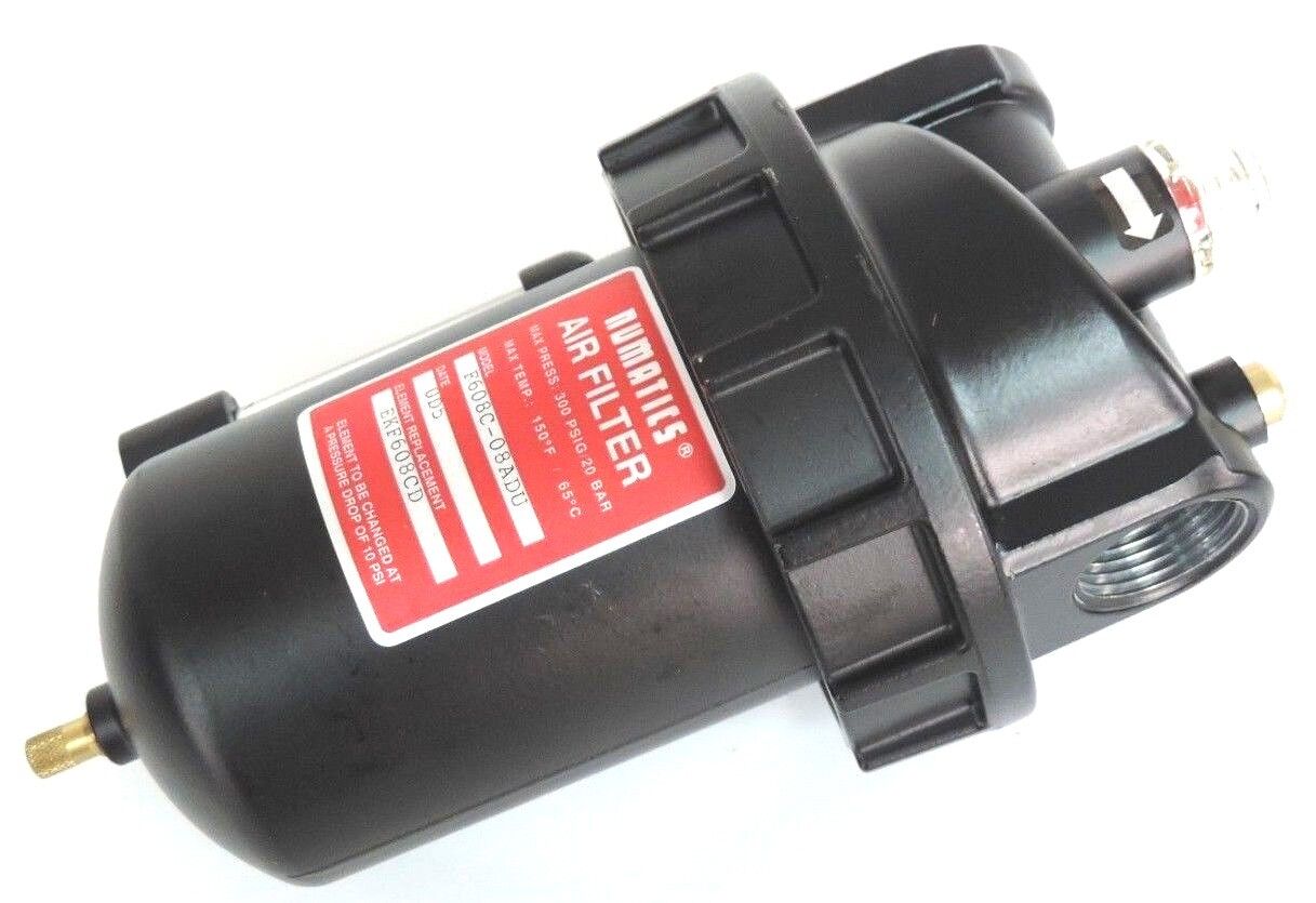 NEW NUMATICS F608C-08ADU AIR FILTER MAX 300PSIG 20BAR, ELEMENT REPLC. EKF608CD