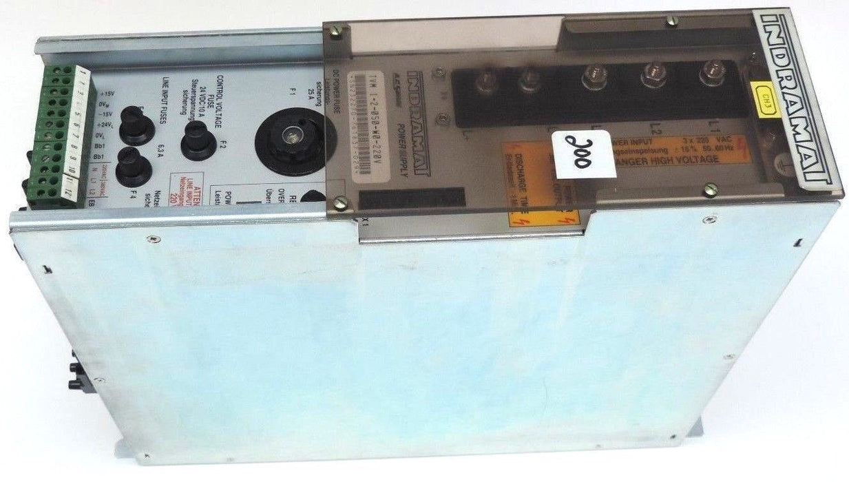 INDRAMAT TVM1.2-050-W0-220V SERVO POWER SUPPLY, 220VAC, TVM 1-2-050-W0-220V, 1.2