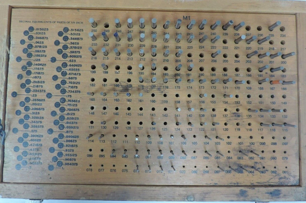 MEYER M-1 .061"-.250" PLUS PIN GAGE SET *IMCOMPLETE* APROXIMATELY 1/2 MISSING