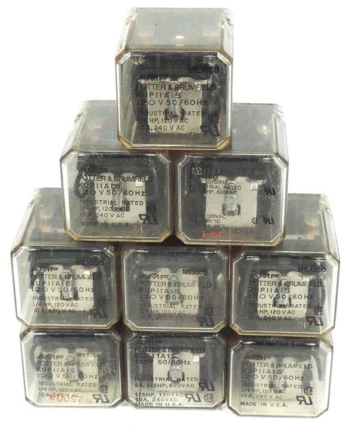 LOT OF 9 POTTER&BRUMFIELD KUP-11A15 POWER RELAYS 120V 50/60HZ KUP11A1524