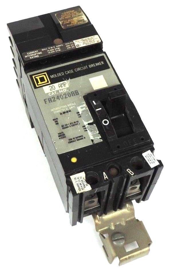 SQUARE D FA24020AB MOLDED CASE CIRCUIT BREAKER 480V 20AMP