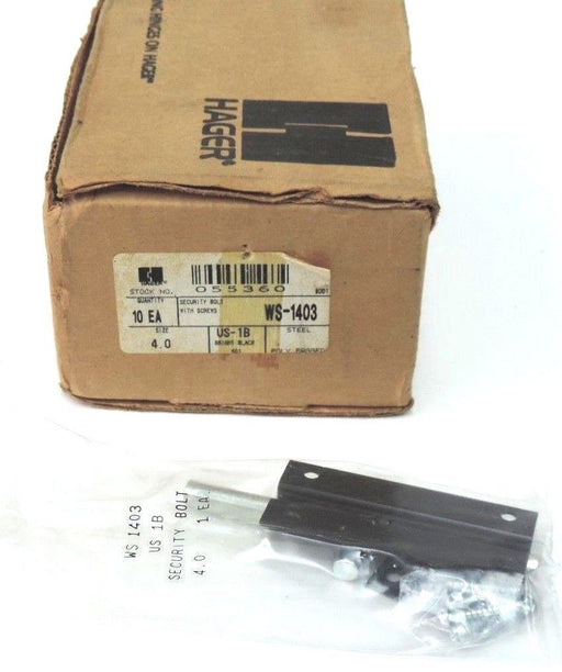 NIB HAGER WS-1403 SECURITY BOLTS W/SCREWS WS1403 (BOX OF 10)
