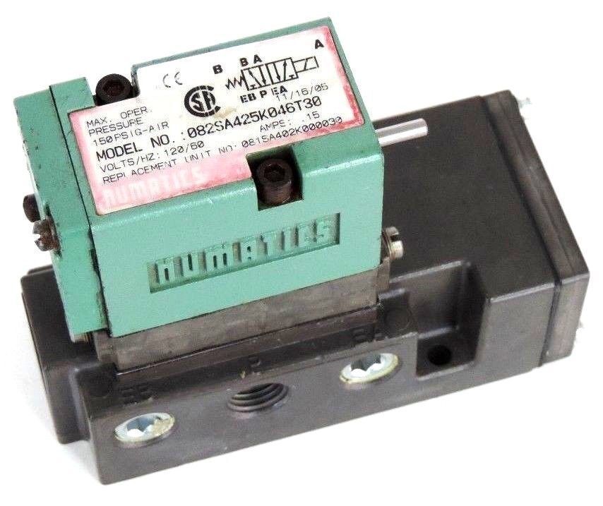 NUMATICS 082SA425K046T30 SOLENOID VALVE BLOCK 120V 50HZ .15 AMPS 150PSIG
