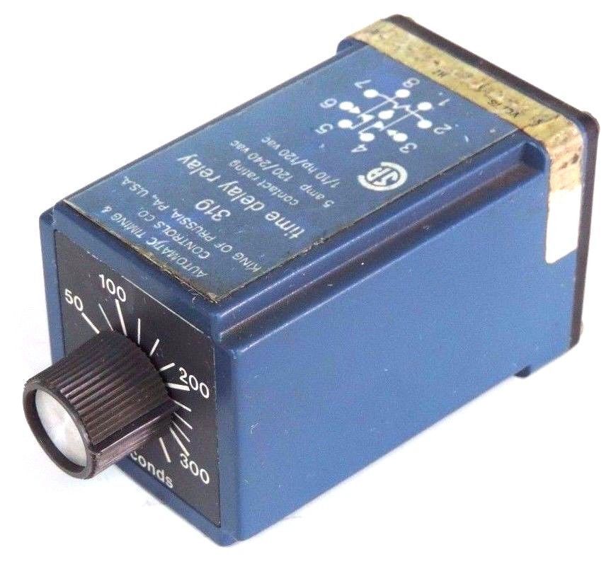 AUTOMATIC TIMING & CONTROLS 319 TIME DELAY RELAY 5 AMP 120/240VAC