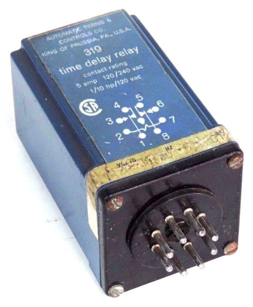 AUTOMATIC TIMING & CONTROLS 319 TIME DELAY RELAY 5 AMP 120/240VAC