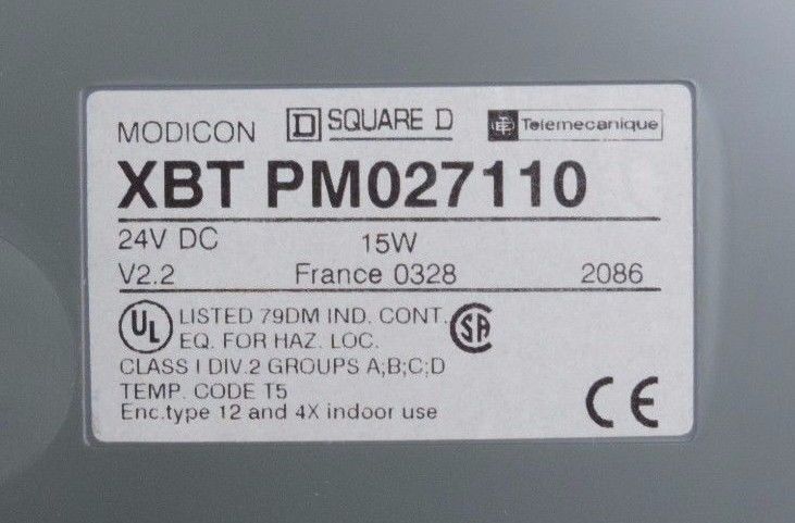 SQUARE D 52046-434-50 C1700 DATA ENTRY PANEL MAGELIS XBT-PM027110 5204643450