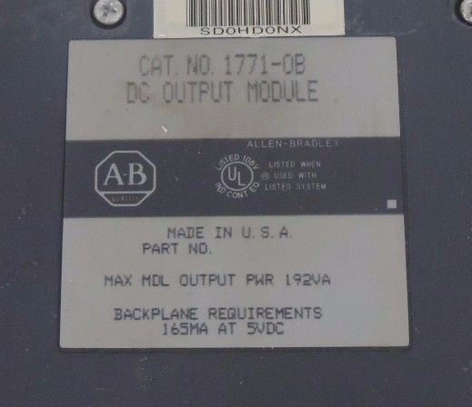 ALLEN BRADLEY 1771-OB DC OUTPUT MODULE 1771OB