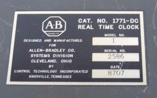 ALLEN BRADLEY 1771-DC REAL TIME CLOCK 1771DC MODEL NUMBER 1