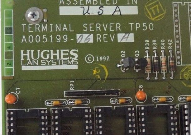 HUGHES LAN SYSTEMS A005199-06 TERMINAL SERVER TP50 REV A A005199
