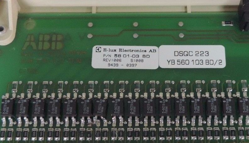 ABB DSQC 223 I/O BOARD DIGITAL MODULE YB 560 103 BD/2, 3HAB 2214-8/2 REV: 006