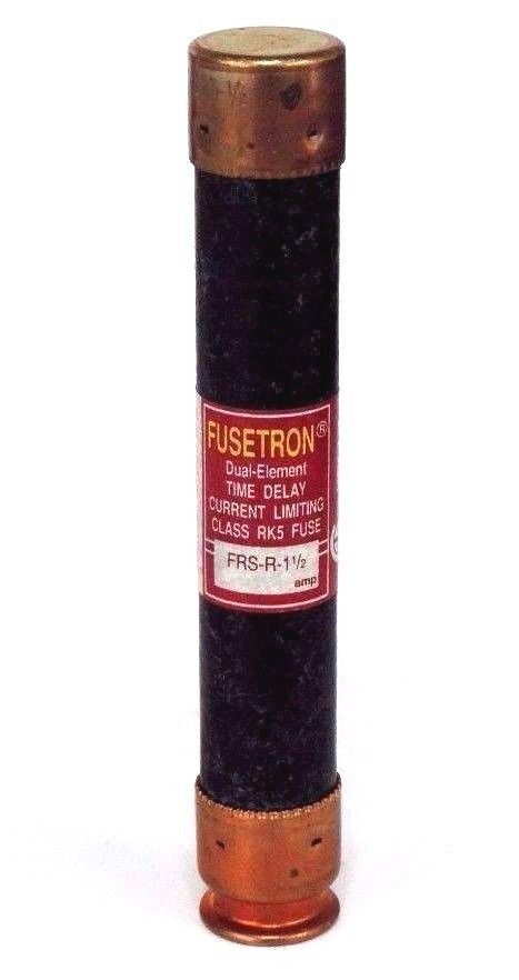 LOT OF 6 BUSSMANN FUSETRON FRS-R-1-1/2 DUAL ELEMENT TIME DELAY FUSES FRSR112