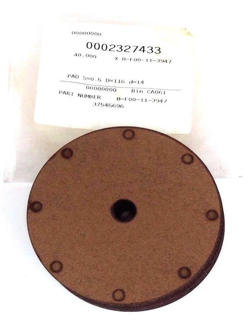 LOT OF 23 KRONES 1-018-32-006-0 PADS 8F00113947, S=0.5 D=116 D=14