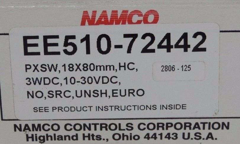 NIB NAMCO EE510-72442 PROXIMITY SWITCH 18MM PXSW,18X80MM,HC EE51072442