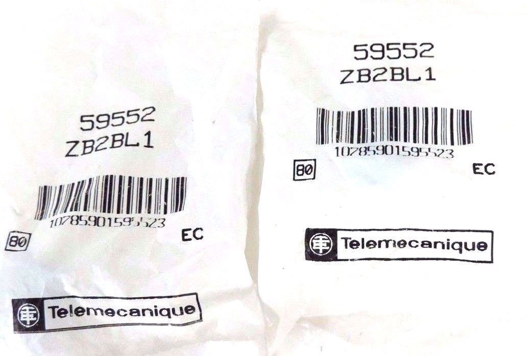 LOT OF 2 NEW TELEMECANIQUE ZB2BL1 PUSHBUTTON MOMENTARY EXTENDED HEADS WHITE
