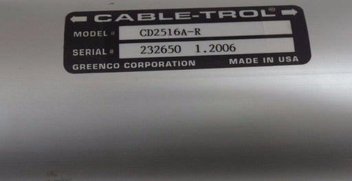 NEW GREENCO CABLE-TROL CD2516A-R DOUBLE CABLE CYLINDER W/SENSORS