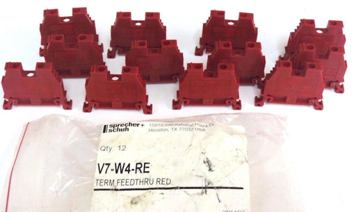 NEW SPRECHER+SCHUH V7-W4-RE TERM FEEDTHRU RED V7W4RE QTY: 12
