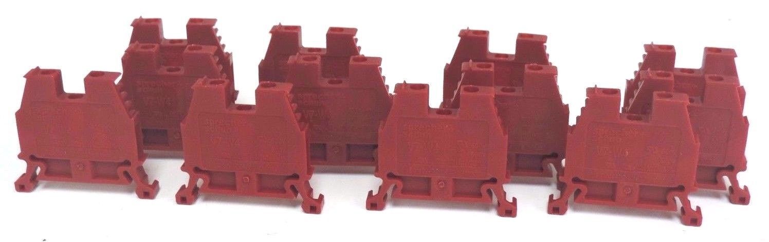 NEW SPRECHER+SCHUH V7-W4-RE TERM FEEDTHRU RED V7W4RE QTY: 12