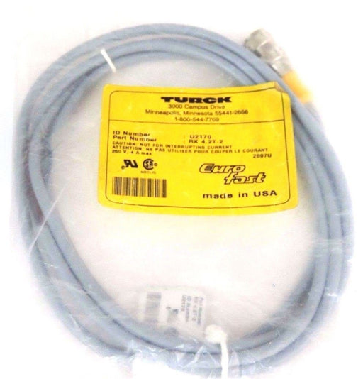 NEW TURCK EURO-FAST RK4.2T-2 CORDSET RK42T2 ID NUMBER: U2170