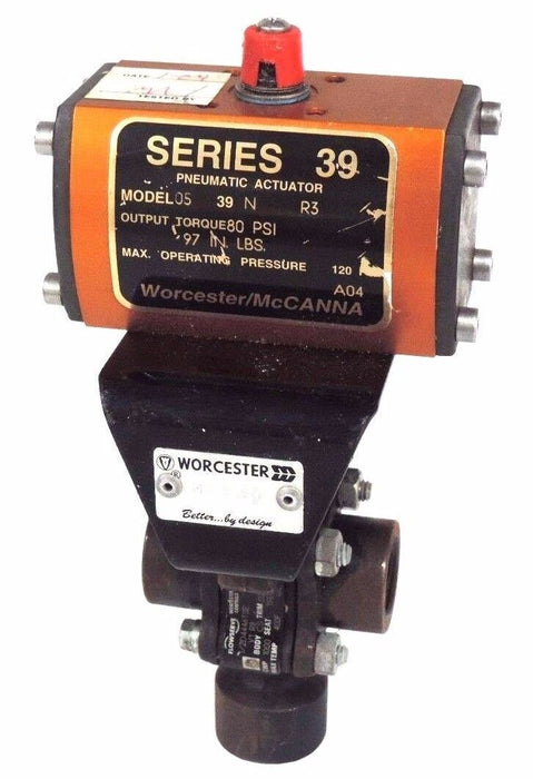 SERIES 39 PNUMATIC ACTUATOR MODEL 39 120PSI MAX W/ FLOWSERVE 1/2D4446TSE VALVE