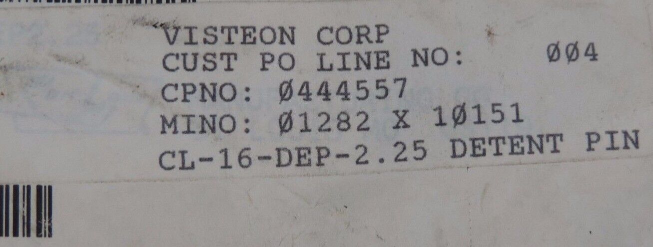 NEW CARR LANE CL-16-DEP-2.25 DETENT PIN CL16DEP225