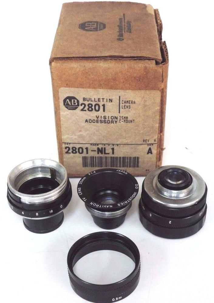 ALLEN BRADLEY 2801-NL1 VISION ACCESSORY CAMERA LENS 2801NL1 SER. A 25MM, C MOUNT