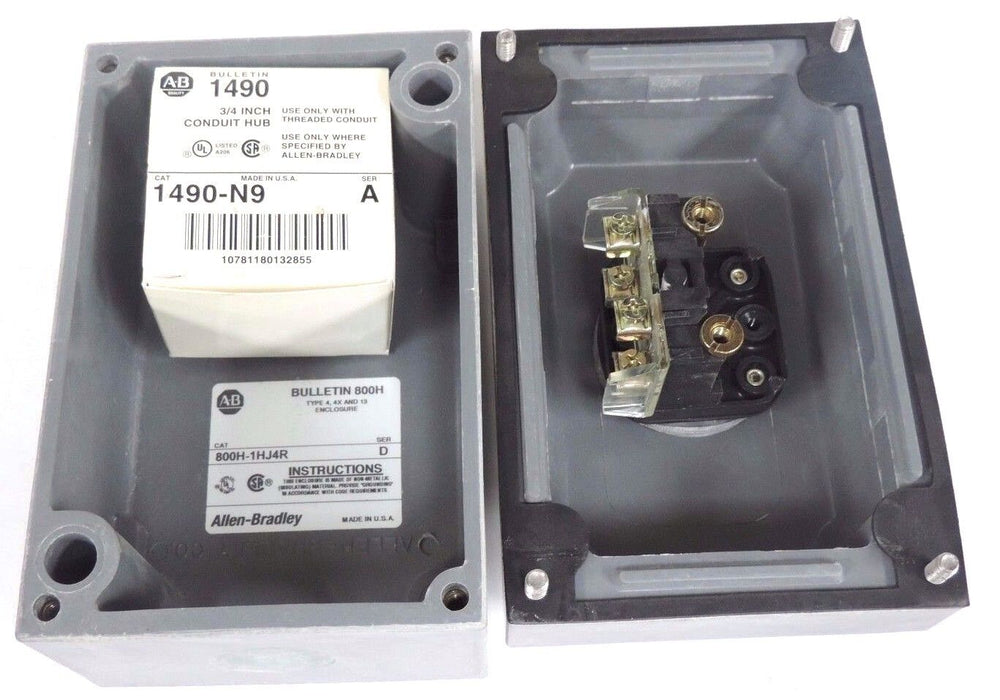 NIB ALLEN BRADLEY 800H-1HJ4R HEAVY DUTY PUSHBUTTON STATION 800H1HJ4R SER. D