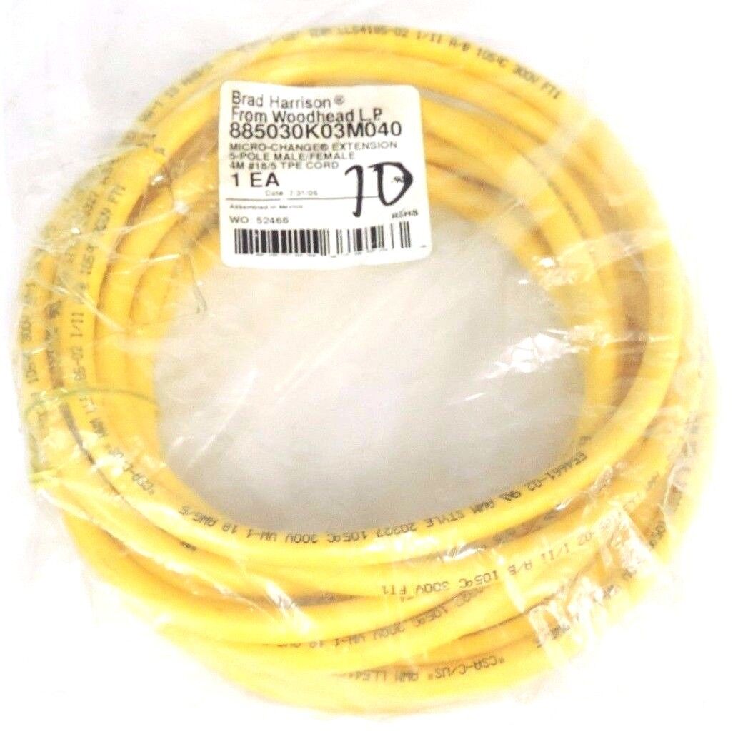 NEW BRAD HARRISON 885030K03M040 MICRO-CHANGE EXTENSION 5-POLE MALE/FEMALE 4M
