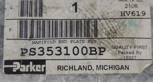 NEW PARKER PS353100BP MANIFOLD END PLATE NPT