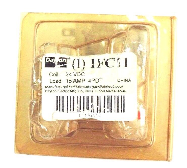 NEW DAYTON 1FC11 RELAY 24 VDC 15 AMP 4PDT 1FC11