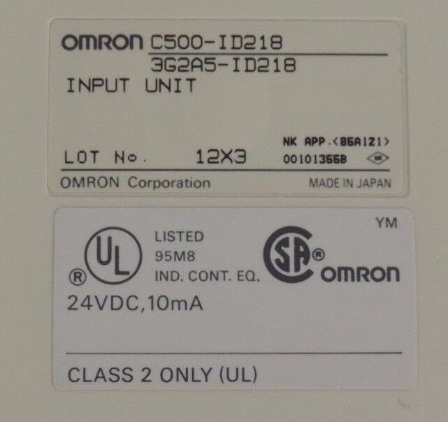 OMRON C500-ID218 INPUT MODULE 24VDC 3G2A5-ID218